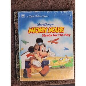 Mickey Mouse Story Book "Heads for the Sky" 1987 Vintage